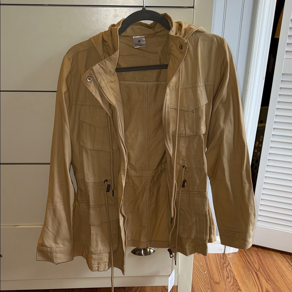 Women's Tan Hooded Jacket